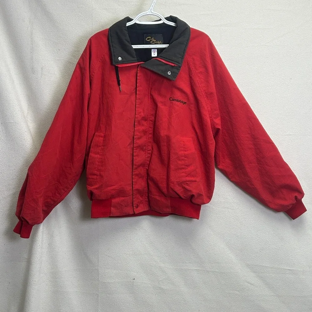Vintage California Imperial Bomber Jacket Men's XL Red Full Zip Made In USA